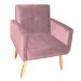 Poltrona Decorativa Juan Veludo Turkey Rosa