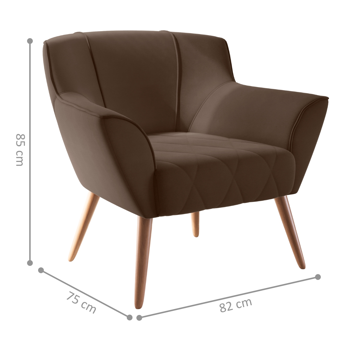 Poltrona Decorativa Mendes Inca Marrom