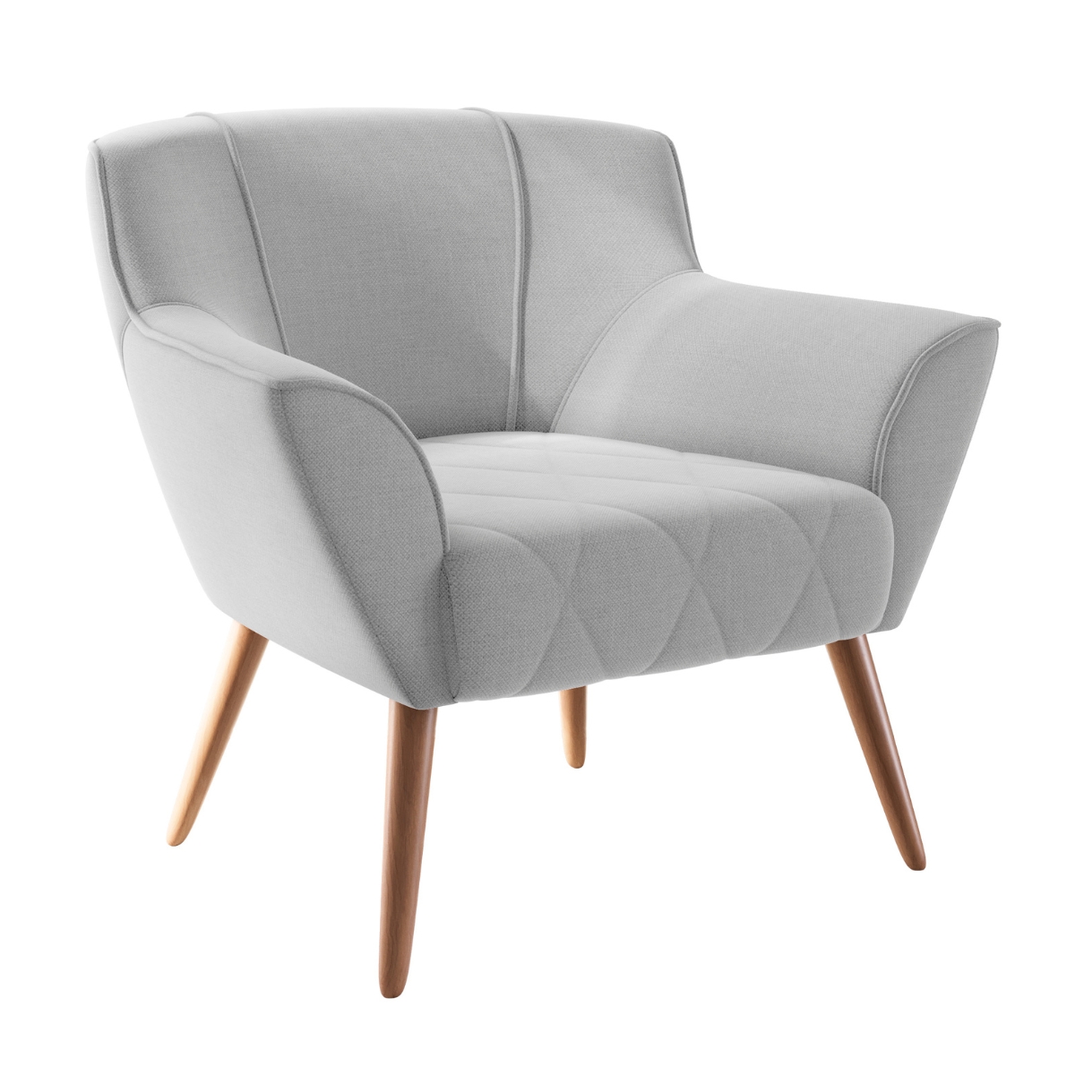 Poltrona Decorativa Mendes Linha Cinza