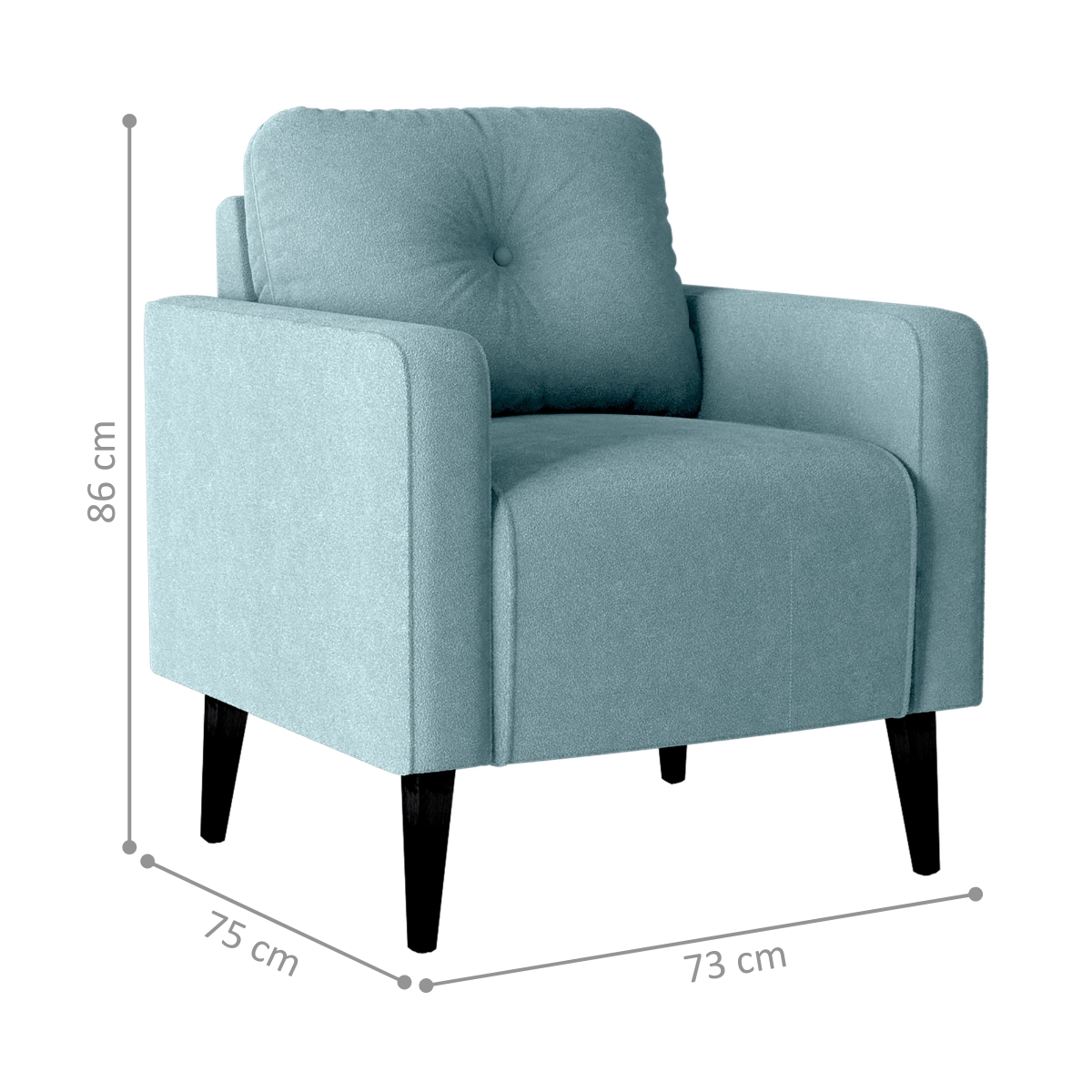 Poltrona Decorativa Miguel Boucle Azul