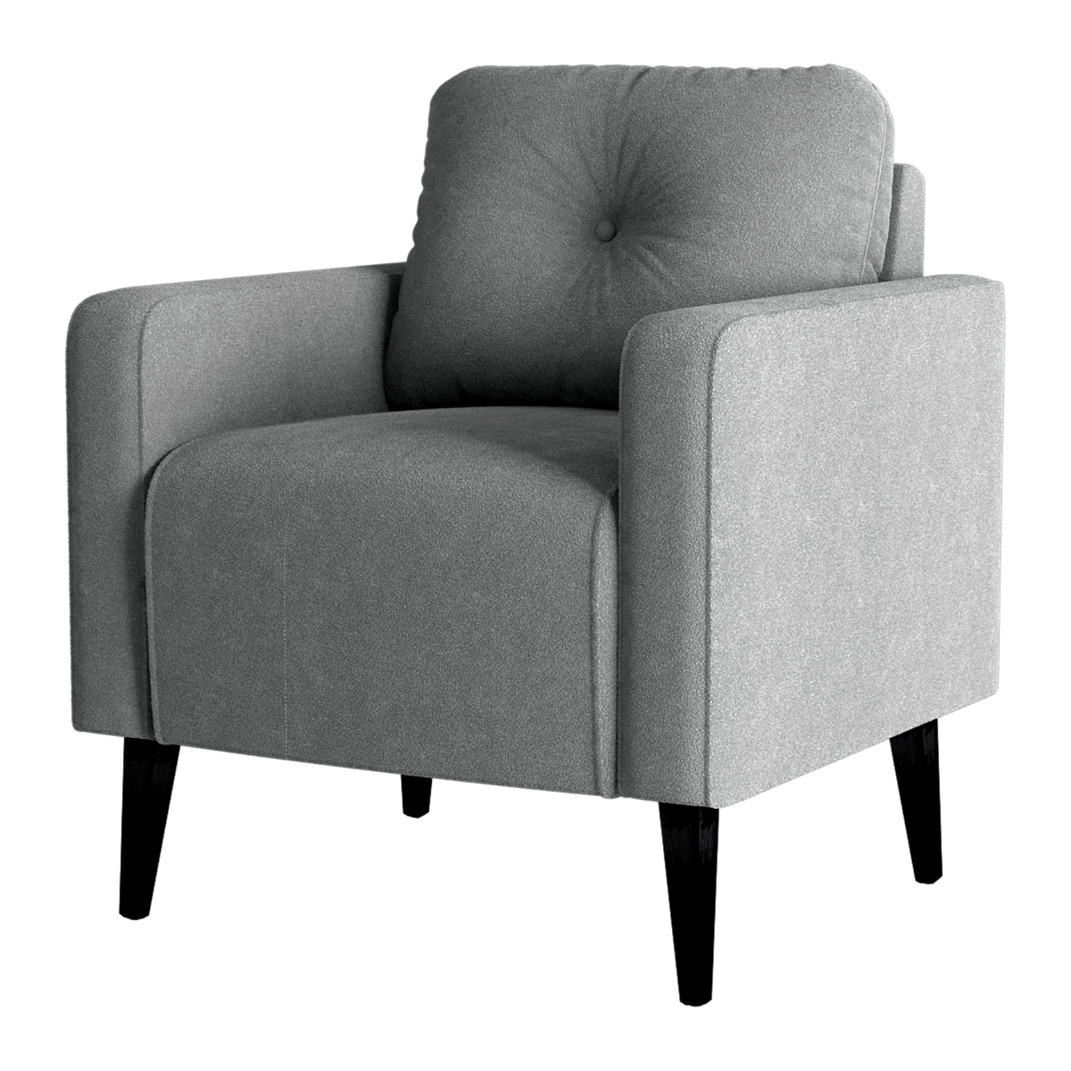 Poltrona Decorativa Miguel Boucle Cinza