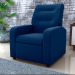 Poltrona Decorativa Reclinável Cecilia Veludo Light Azul