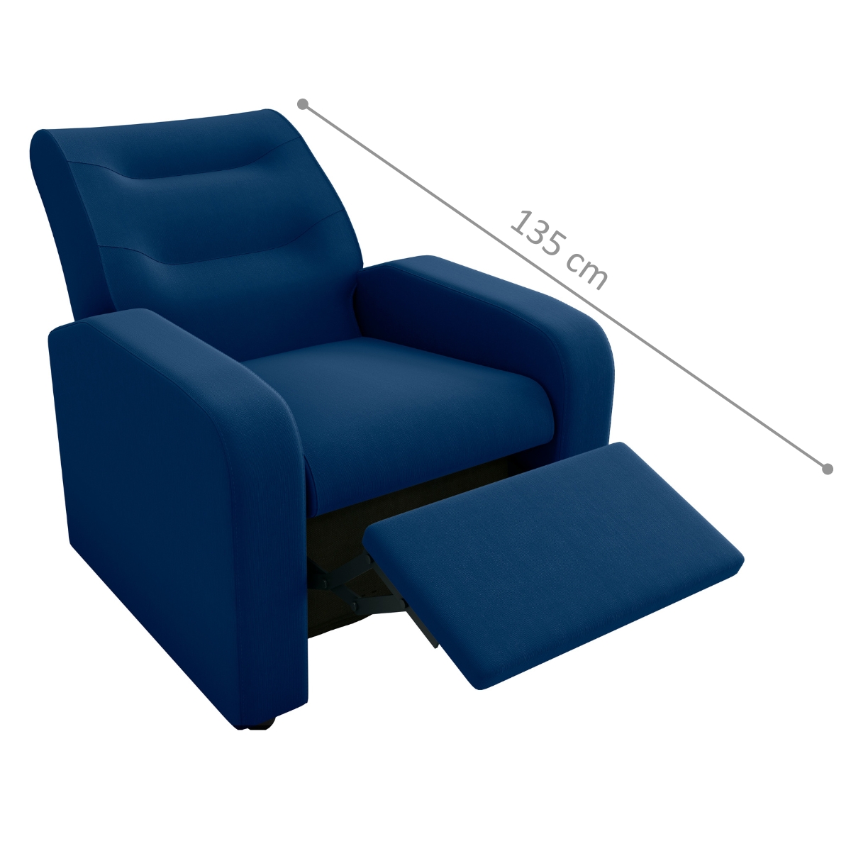 Poltrona Decorativa Reclinável Cecilia Veludo Light Azul
