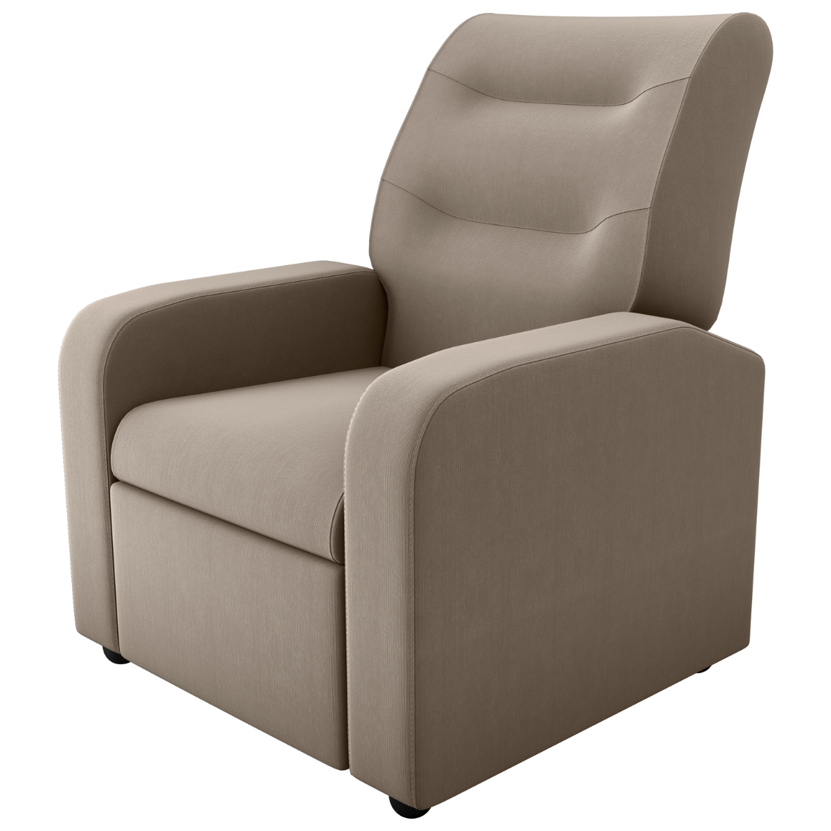 Poltrona Decorativa Reclinável Cecilia Veludo Light Cappuccino