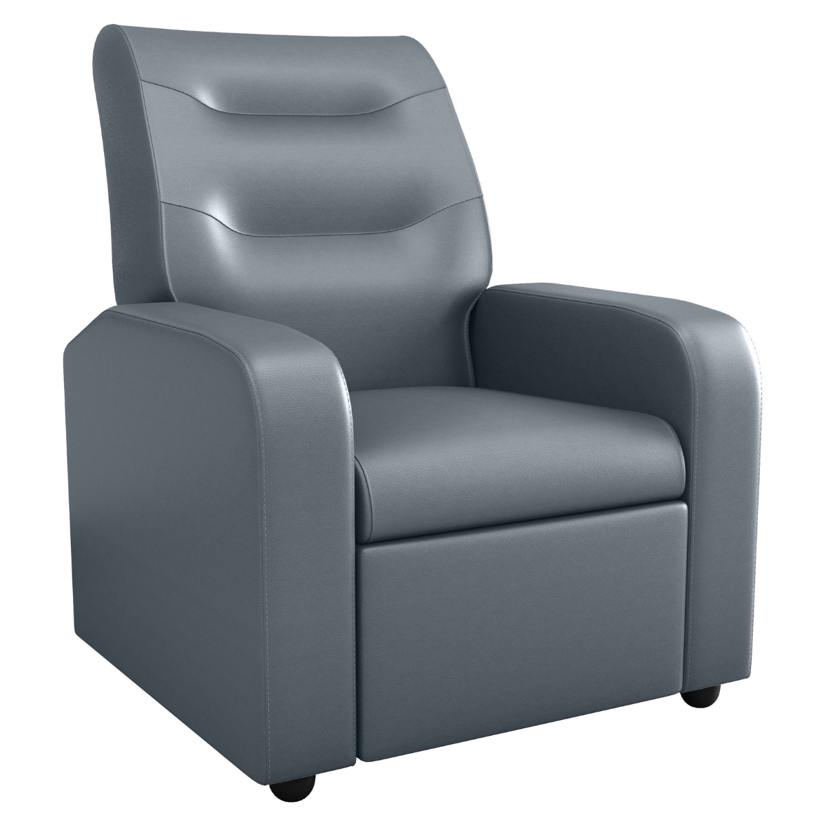 Poltrona Decorativa Reclinável Pireu Sintetico Chumbo