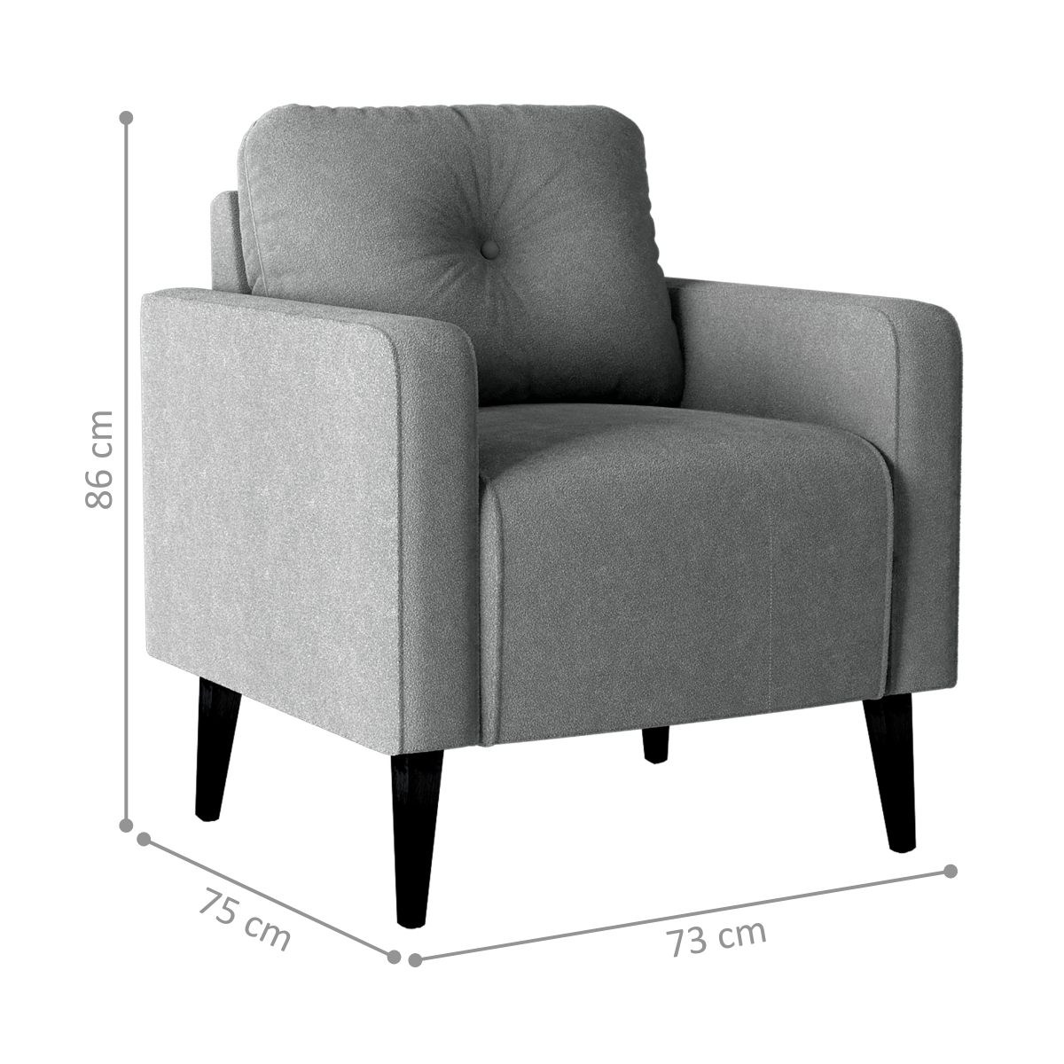 Poltrona Decorativa Viale Boucle Cinza