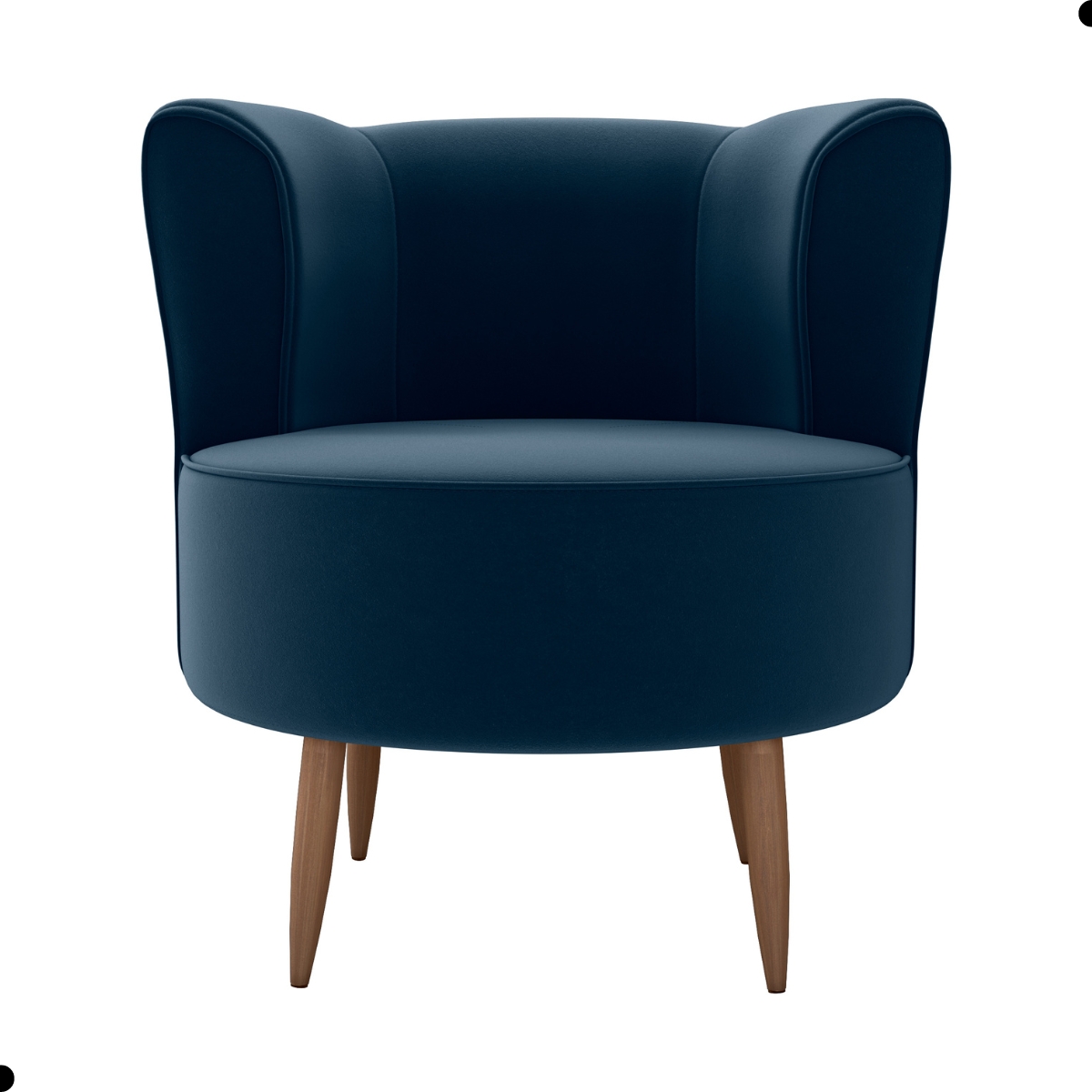 Poltrona Decorativa para Sala Amapá Veludo Azul