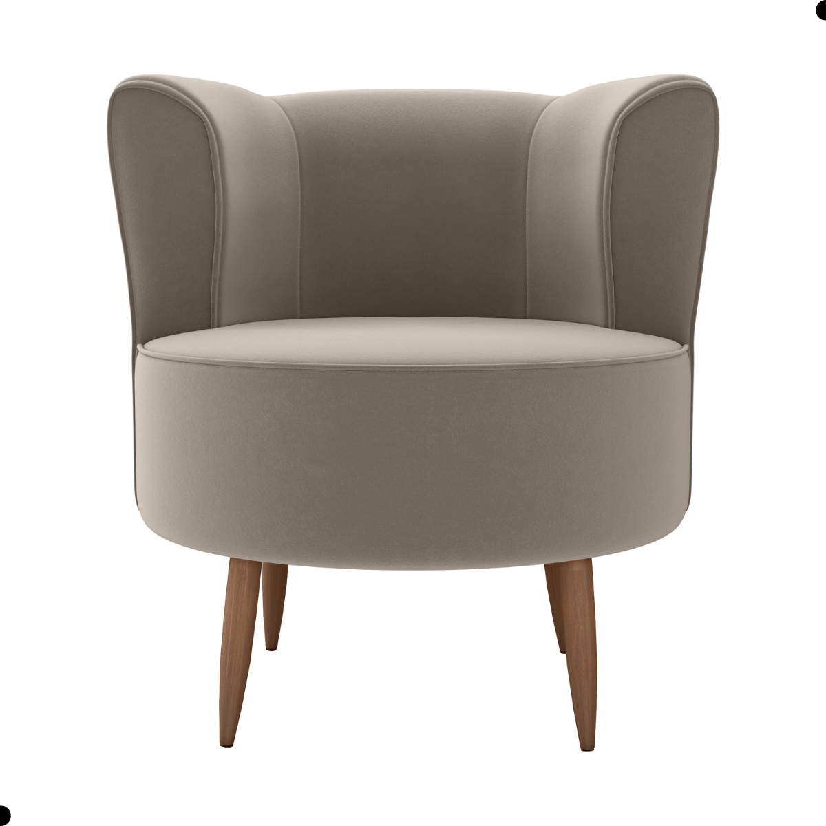 Poltrona Decorativa para Sala Amapá Veludo Cappuccino