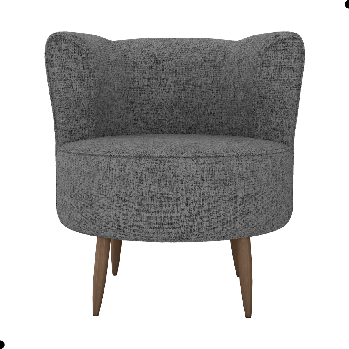 Poltrona Decorativa para Sala Amapá Veludo Chumbo
