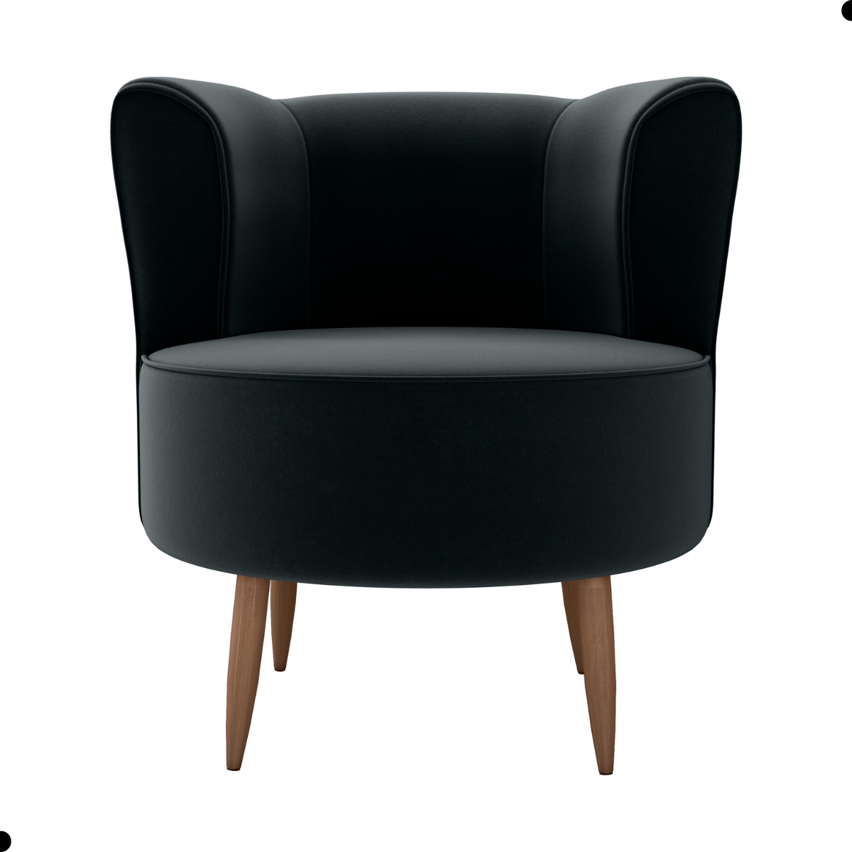 Poltrona Decorativa para Sala Amapá Veludo Inca Preto