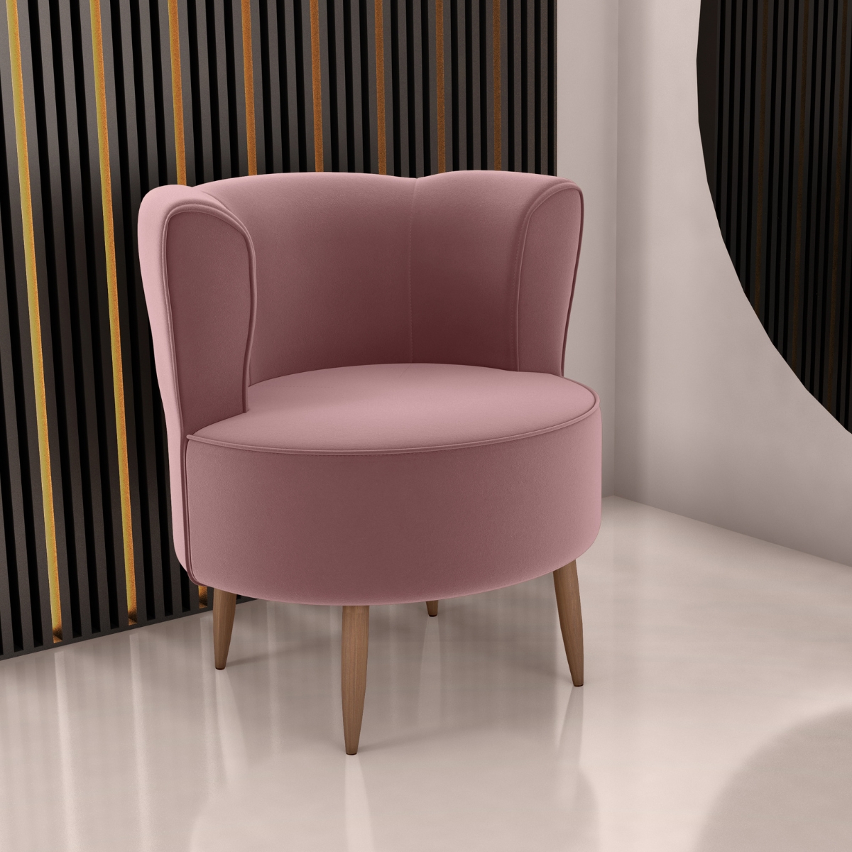 Poltrona Decorativa para Sala Amapá Veludo Rose