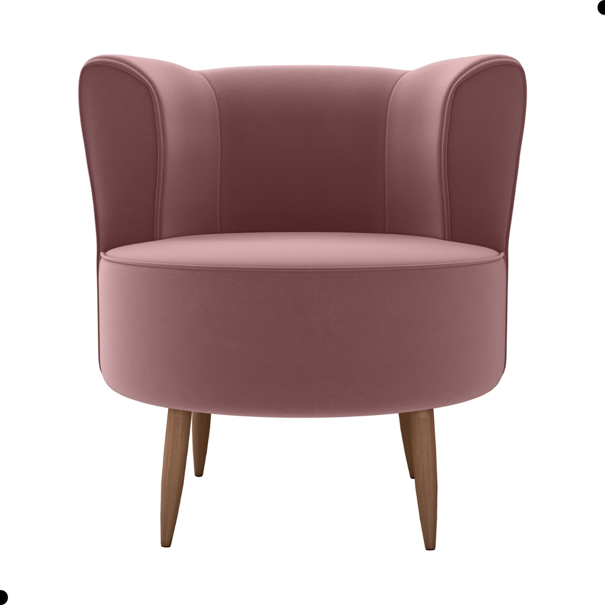 Poltrona Decorativa para Sala Amapá Veludo Rose
