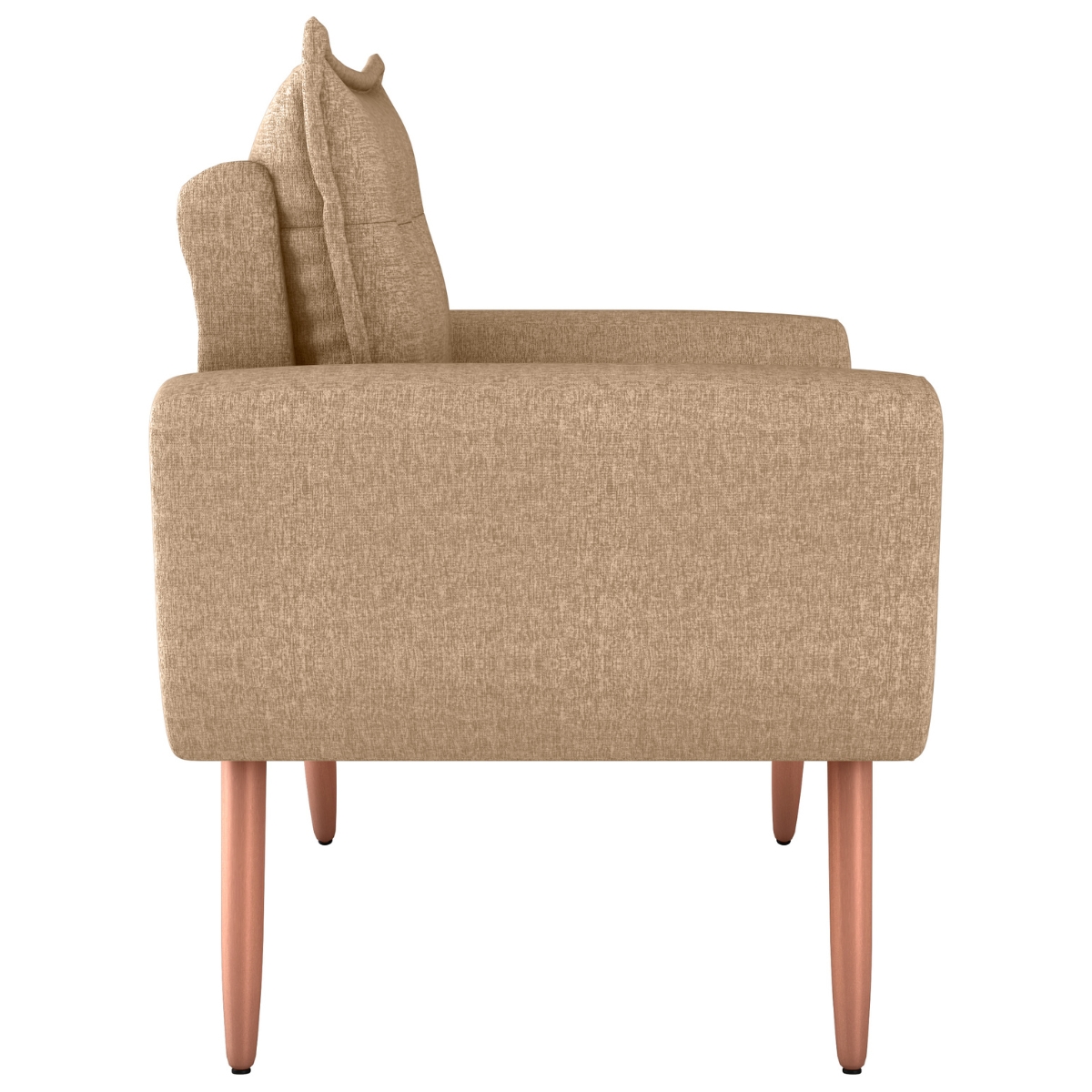 Poltrona Decorativa para Sala Arcos Linho Areia