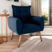 Poltrona Decorativa para Sala Arcos Suede Azul