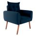 Poltrona Decorativa para Sala Arcos Suede Azul