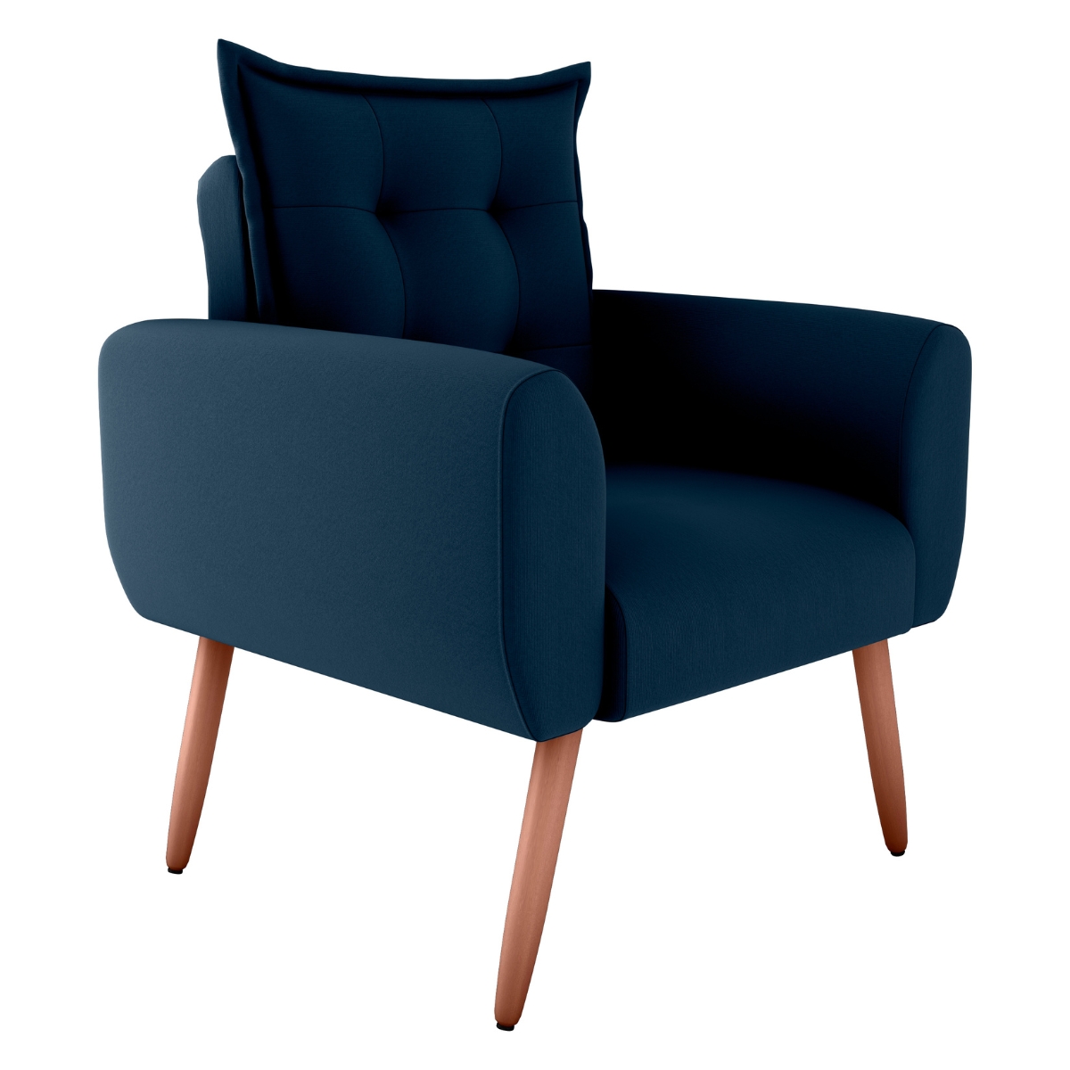 Poltrona Decorativa para Sala Arcos Suede Azul