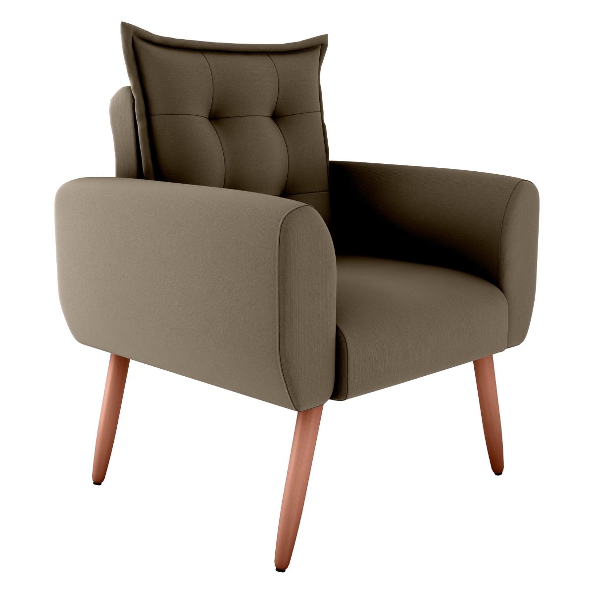 Poltrona Decorativa para Sala Arcos Suede Cappuccino