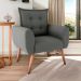 Poltrona Decorativa para Sala Arcos Suede Cinza