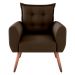 Poltrona Decorativa para Sala Arcos Suede Marrom