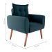 Poltrona Decorativa para Sala Arcos Suede Petróleo