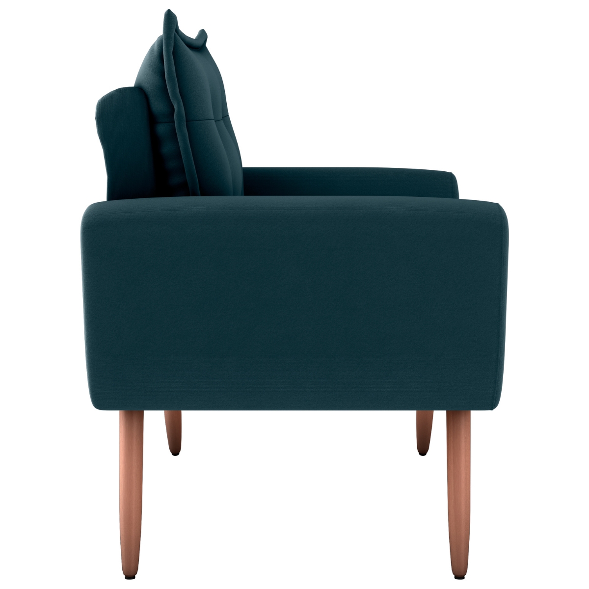 Poltrona Decorativa para Sala Arcos Suede Petróleo