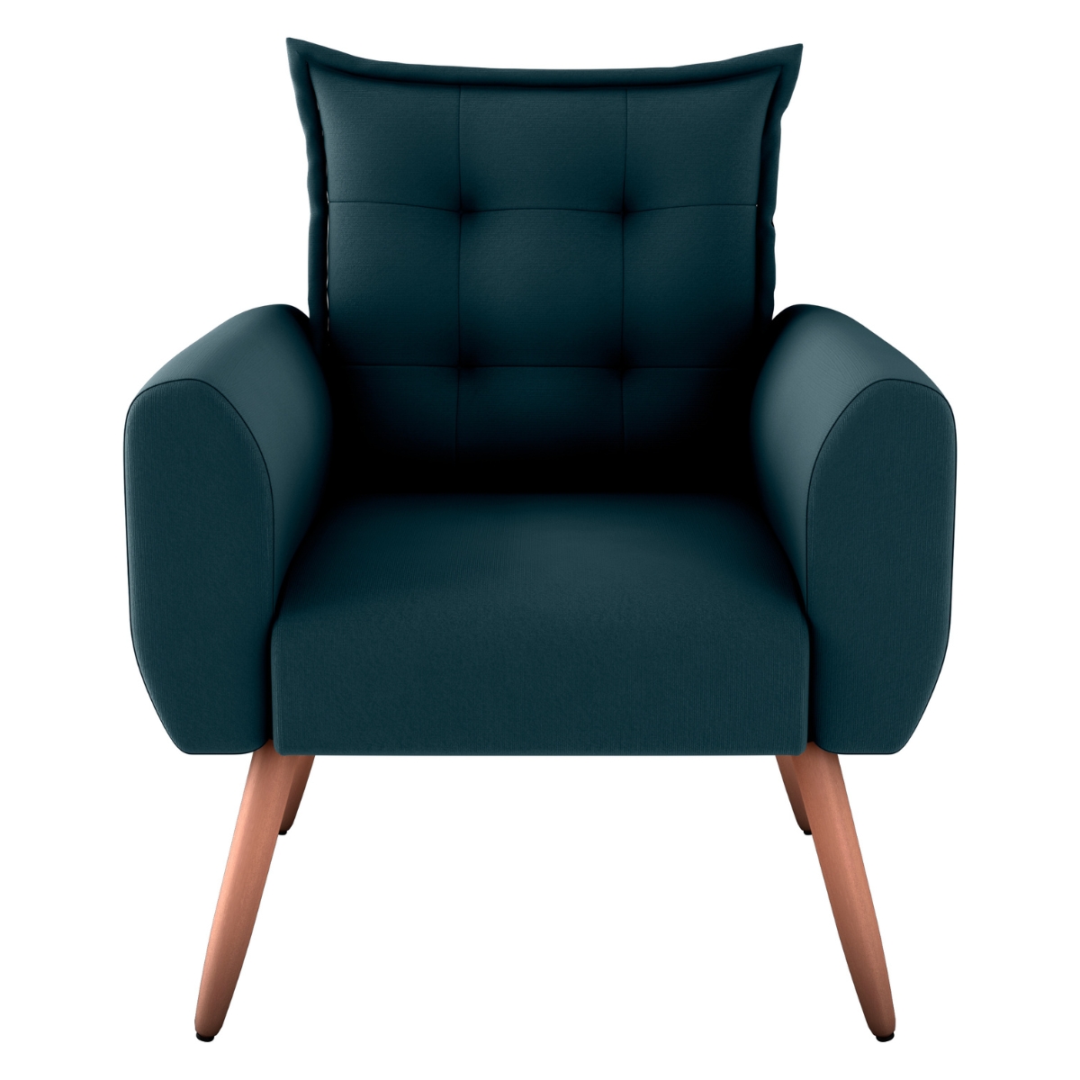 Poltrona Decorativa para Sala Arcos Suede Petróleo