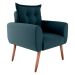 Poltrona Decorativa para Sala Arcos Suede Petróleo