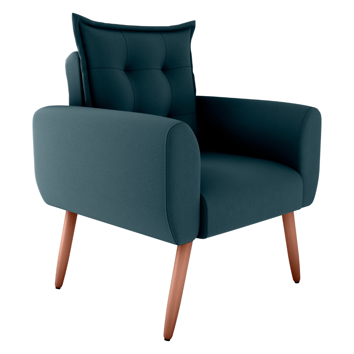 Poltrona Decorativa para Sala Arcos Suede Petróleo