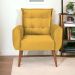 Poltrona Decorativa para Sala Arcos Veludo Amarelo