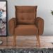 Poltrona Decorativa para Sala Arcos Veludo Ferrugem