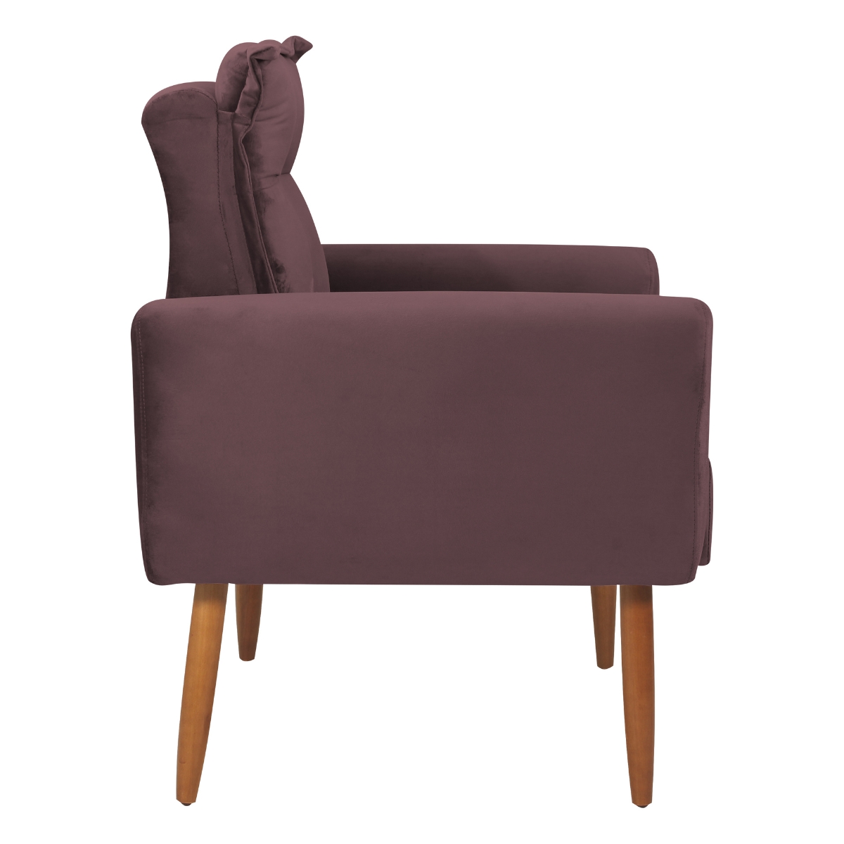 Poltrona Decorativa para Sala Arcos Veludo Rosê