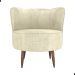 Poltrona Decorativa para Sala Ariel  Boucle Bege