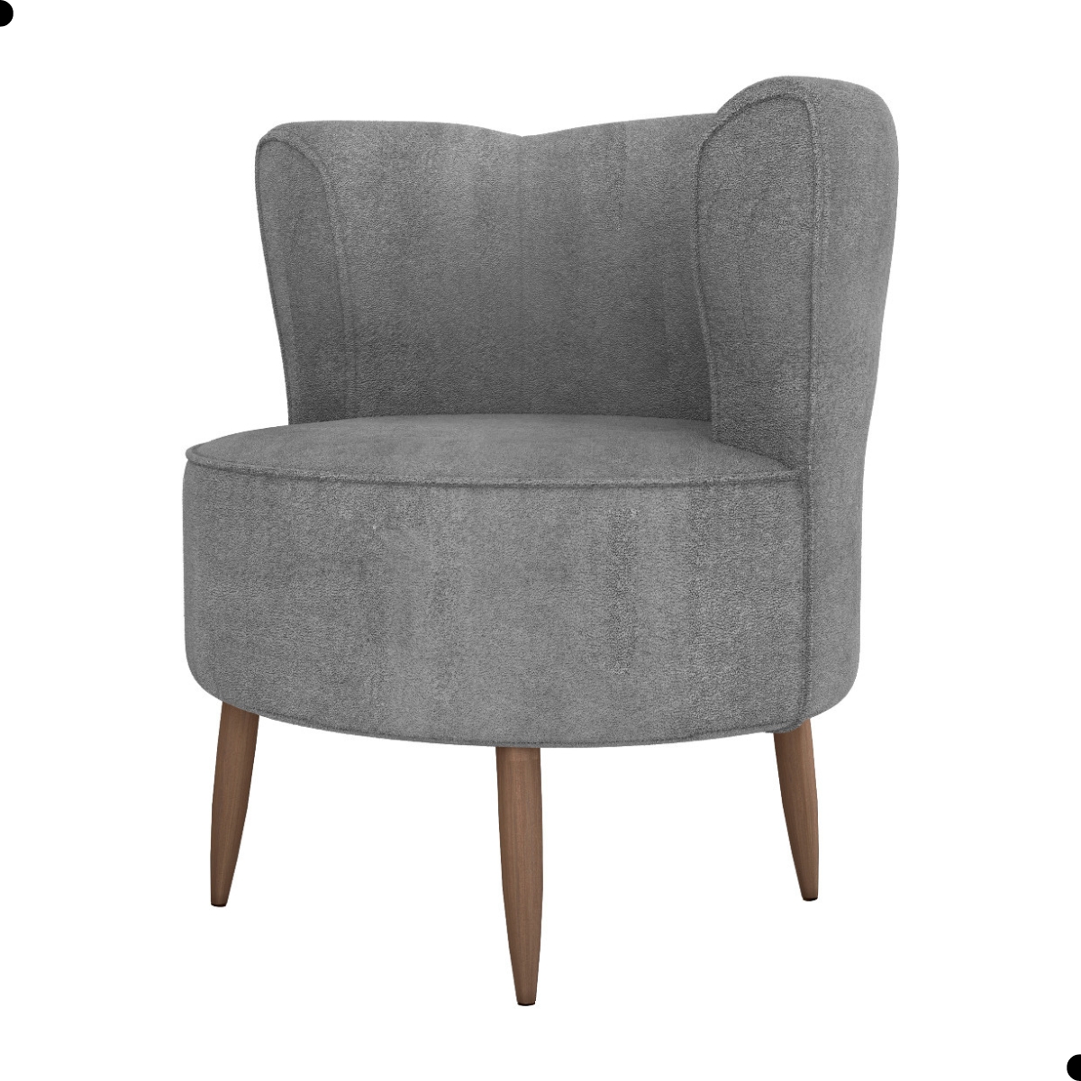 Poltrona Decorativa para Sala Ariel  Boucle Cinza