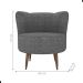 Poltrona Decorativa para Sala Ariel  Linho Chumbo