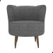 Poltrona Decorativa para Sala Ariel  Linho Chumbo