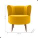 Poltrona Decorativa para Sala Ariel  Veludo Amarelo