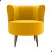 Poltrona Decorativa para Sala Ariel  Veludo Amarelo