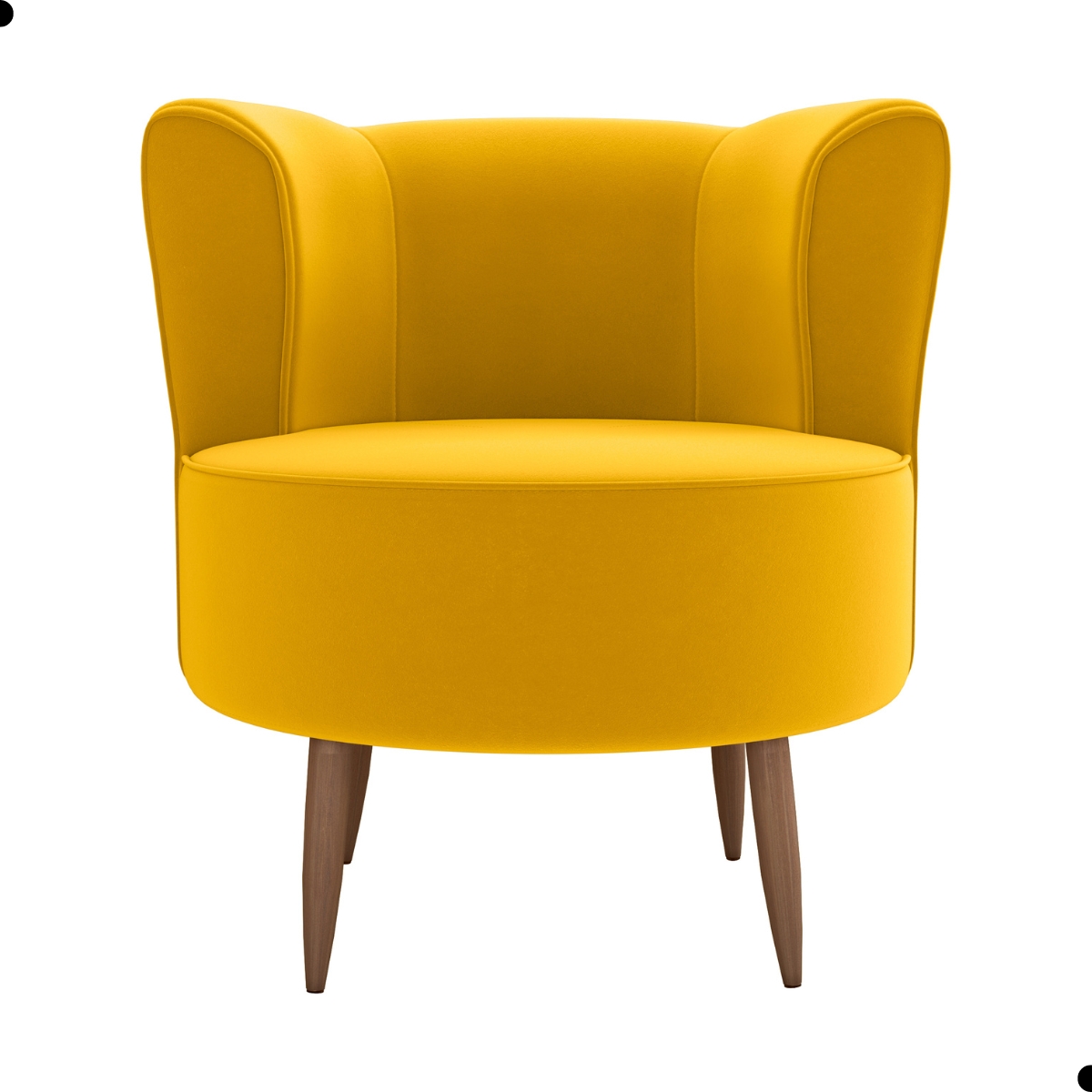 Poltrona Decorativa para Sala Ariel  Veludo Amarelo