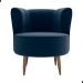 Poltrona Decorativa para Sala Ariel  Veludo Azul