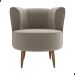 Poltrona Decorativa para Sala Ariel  Veludo Cappuccino