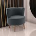 Poltrona Decorativa para Sala Ariel  Veludo Cinza