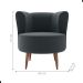 Poltrona Decorativa para Sala Ariel  Veludo Cinza
