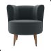 Poltrona Decorativa para Sala Ariel  Veludo Cinza
