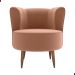 Poltrona Decorativa para Sala Ariel  Veludo Ferrugem
