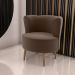 Poltrona Decorativa para Sala Ariel  Veludo Marrom