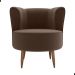 Poltrona Decorativa para Sala Ariel  Veludo Marrom