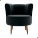 Poltrona Decorativa para Sala Ariel  Veludo Preto