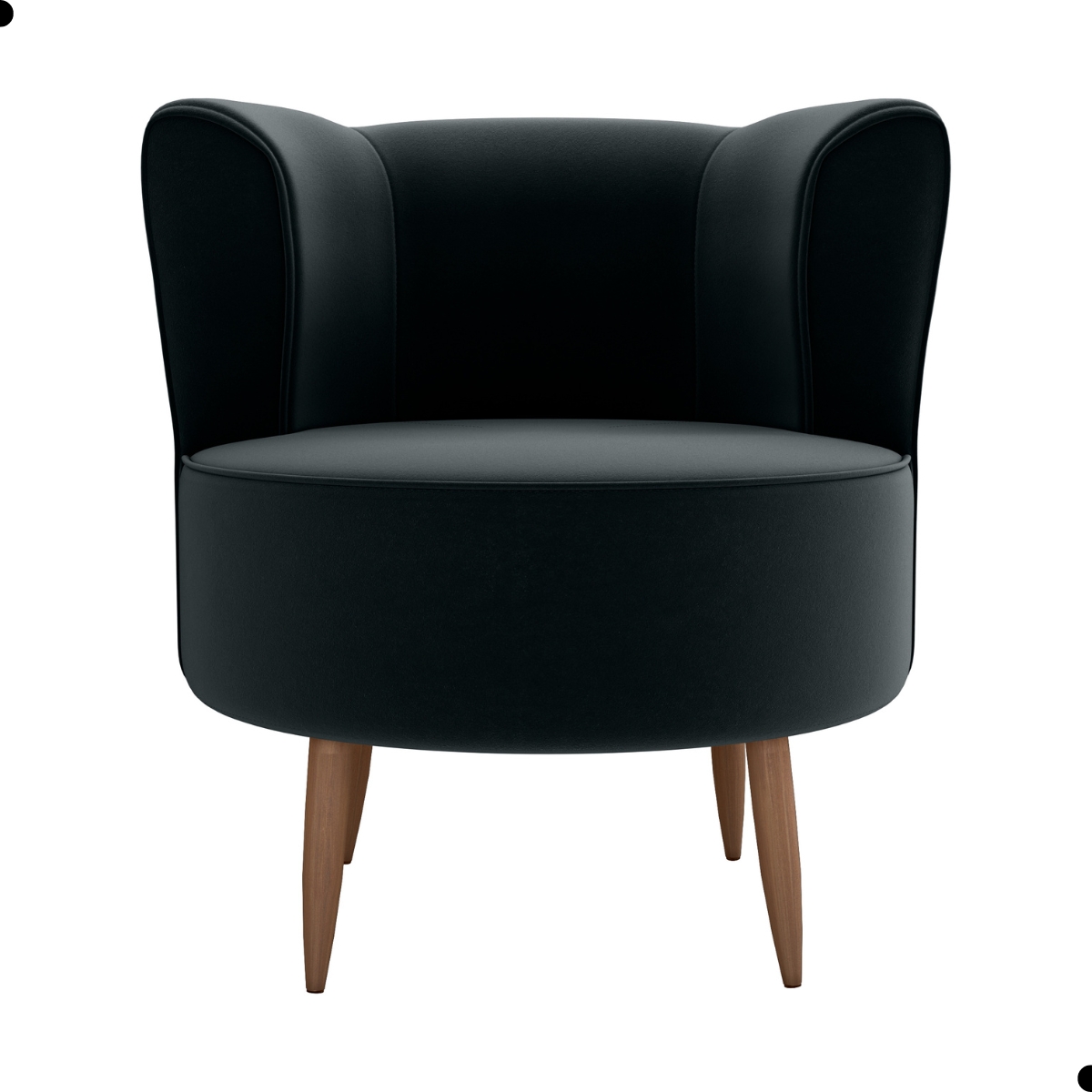 Poltrona Decorativa para Sala Ariel  Veludo Preto