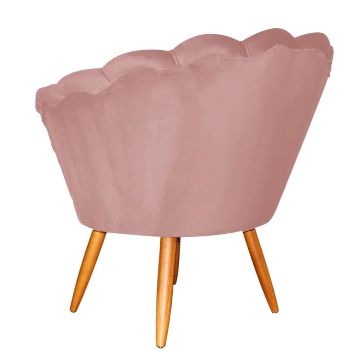 Poltrona Decorativa para Sala Ariel  Veludo Rose