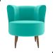 Poltrona Decorativa para Sala Ariel  Veludo Verde Menta